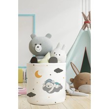 Talia Home Uyuyan Ayı Desenli Çocuk ve Bebek Odası Düzenleyici Oyuncak Veya Kirli Sepeti TLAS-091