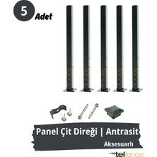 Telfence Panel Çit Direği , Montaj Aksesuarları Dahil - 5 Adet