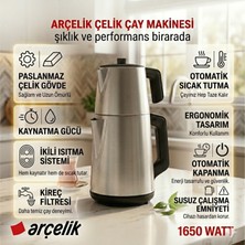 Arçelik  1650 W Çelik Çay Makinesi+ Dijital Mutfak Tartısı Hediye