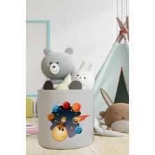 Talia Home Astronot Hayalgücü Desenli Çocuk ve Bebek Odası Düzenleyici Oyuncak Veya Kirli Sepeti TLAS-145