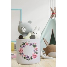 Talia Home Mor Çiçekli Desen Çocuk ve Bebek Odası Düzenleyici Oyuncak Veya Kirli Sepeti TLAS-163