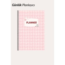 Nevahir Sevimli Tavşan Desenli Günlük Planlayıcı A5 90 gr Kalın Kağıt Helezon Ajanda Organizer