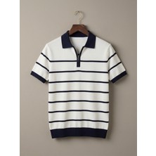Kastrioti "milano" Çizgili Old Money Zip-Polo