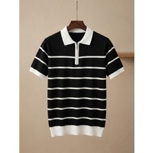 Kastrioti "milano" Çizgili Old Money Zip-Polo