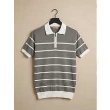 Kastrioti "milano" Çizgili Old Money Zip-Polo
