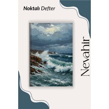 Nevahir Deniz Temalı Noktalı Defter A5 100 gr Kalın Kağıt Helezon Dot Grid Defter