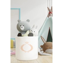 Talia Home Taç Desenli Çocuk ve Bebek Odası Düzenleyici Oyuncak Sepeti TLAS-026