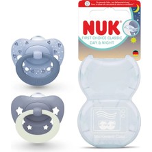 Nuk First Choice Gece-Gündüz Emziği 6-18 Ay Mavi