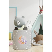 Talia Home Uyuyan Unicorn Desenli Çocuk ve Bebek Odası Düzenleyici Oyuncak Veya Kirli Sepeti TLAS-079