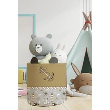 Talia Home Çapa Desenli Çocuk ve Bebek Odası Düzenleyici Oyuncak Sepeti TLAS-015