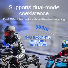 Vivopack VP20 Max Motor Kask Kulaklık Rgb Bluetooth Motosiklet Kulaklık Intercom 2 Kişi 300 Metre Eşleşme