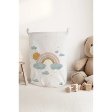 Talia Home Pastel Gökkuşağı Desenli Çocuk Odası Kirli Veya Oyuncak Sepeti TLAS-330