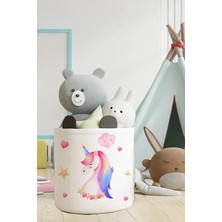 Talia Home Mor Pegasus Desen Çocuk ve Bebek Odası Düzenleyici Oyuncak Veya Kirli Sepeti TLAS-131