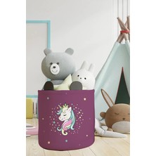 Talia Home Mor Unicornlu Çocuk ve Bebek Odası Düzenleyici Oyuncak Veya Kirli Sepeti TLAS-082