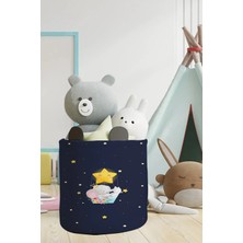 Talia Home Fil Desenli Çocuk ve Bebek Odası Düzenleyici Oyuncak Sepeti TLAS-027