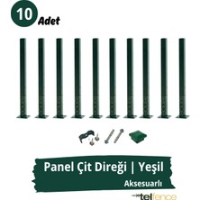 Telfence Panel Çit Direği , Montaj Aksesuarları Dahil - 10 Adet