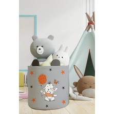 Talia Home Turuncu Balon Fil Desenli Çocuk ve Bebek Odası Düzenleyici Oyuncak Veya Kirli Sepeti TLAS-140