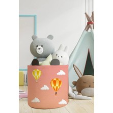 Talia Home Renkli Balonlar Desenli Çocuk ve Bebek Odası Düzenleyici Oyuncak Veya Kirli Sepeti TLAS-135