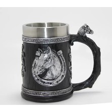 Store Mania Ieg™ 3D Kabartmalı At Büstü Paslanmaz Çelik Kupa Bardak