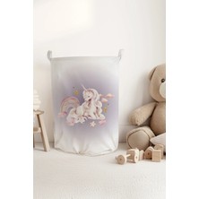Talia Home Mor Unicorn Desenli Çocuk ve Bebek Odası Düzenleyici Oyuncak Veya Kirli Sepeti TLAS-321