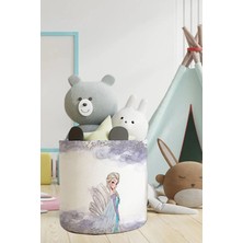 Talia Home Pastel Renk Elsa Desenli Çocuk ve Bebek Odası Düzenleyici Oyuncak Sepeti TLAS-028