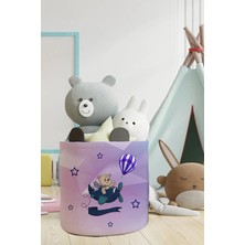 Talia Home Uçan Ayı Desenli Çocuk ve Bebek Odası Düzenleyici Oyuncak Veya Kirli Sepeti TLAS-072