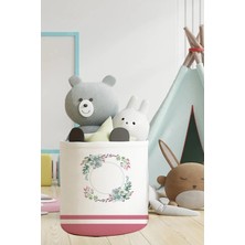 Talia Home Çiçek Desenli Çocuk ve Bebek Odası Düzenleyici Oyuncak Veya Kirli Sepeti TLAS-142