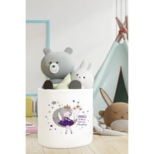 Talia Home Ayda Oturan Kız Çocuk ve Bebek Odası Düzenleyici Oyuncak Sepeti TLAS-059