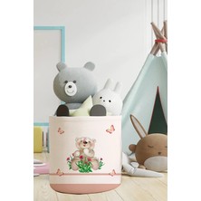 Talia Home Ayı Desen Çocuk ve Bebek Odası Düzenleyici Oyuncak Veya Kirli Sepeti TLAS-153