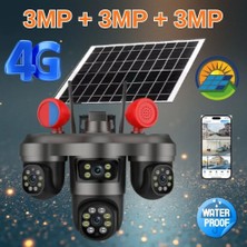 Technozi RX55G 9mp Dual Lens 355° Hareketli Akıllı Renkli Gece Görüş 3 Kameralı Çift Yönlü Sesli Görüşme Akıllı Kamera Alarm