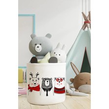 Talia Home Sevimli Ayılar Desenli Çocuk ve Bebek Odası Düzenleyici Oyuncak Veya Kirli Sepeti TLAS-092