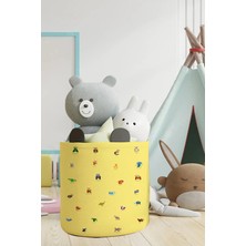 Talia Home Alfabe Öğretici Desenli Çocuk ve Bebek Odası Düzenleyici Oyuncak Veya Kirli Sepeti TLAS-108