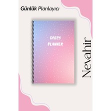 Nevahir Yıldızlı Pastel Günlük Planlayıcı A5 100 gr Kalın Kağıt Ajanda Organizer Defter