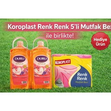 Duru Sıvı Sabun Bahar Çiçekleri 3 Litre x 2 Adet Koroplast 5'li Mutfak Bezi ile