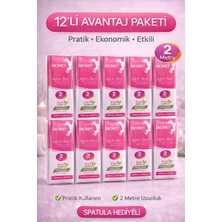 Biowet Ağda Bezi 2 Metre Spatula Hediyeli Epilasyon Bezi Dayanıklı Tüy Dökme Bezi 12 Paket