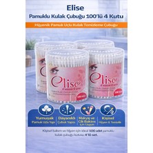 Elise Pamuklu Kulak Çubuğu 100&APOS;LÜ 4 Kutu Toplam 400 Adet Pamuk Uçlu Kulak Temizleme Çubuğu