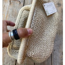 Anlat Anadolu Kadın Kooperatifi El Yapımı Örgü Kağıt Ip Clutch Çanta – Doğal Hasır Görünümlü, Yazlık & Günlük Kullanım