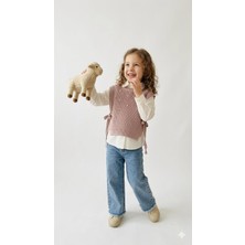 HaanBebe Kız Çocuk Inci Detaylı Triko Süveterli Üçlü Takım - Gömlek ve Jean Pantolonlu Set