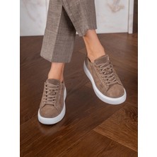 Ece'nin Butiği Odelia Vizon Süet Hakiki Deri Kadın Spor Ayakkabi