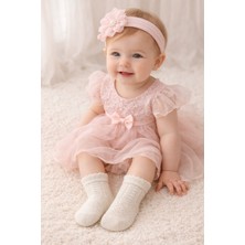 Gigi Giyim Kendinden Desenli Kız Bebek Çorap