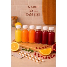 Rotanev 6 Adet Şeffaf Cam Şişesi Sızdırmaz Beyaz Plastik Kapaklı Kolonya Koku Süs Çok Amaçlı Şişe 30ML