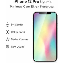 Avcı Teknoloji Market iPhone 12 Pro Uyumlu Kırılmaz Cam Ekran Koruyucu 9h Temperli Cam Hd Şeffaf