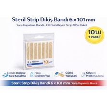 Steril Strip Dikiş Bandı 6 x 101 mm Yara Kapatma Bandı Cilt Sabitleyici Strip 10’lu 1 Paket