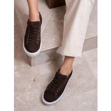 Ece'nin Butiği Odelia Kahve Süet Hakiki Deri Kadın Spor Ayakkabi