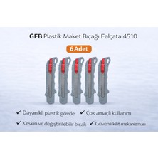 Gfb Plastik Maket Bıçağı Falçata 4510 Profesyonel Maket Bıçağı 6 Adet