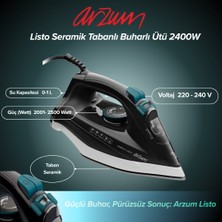 Arzum Listo Seramik Tabanlı Buharlı Ütü 2400W Yeşil - AR6021