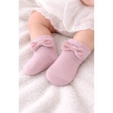 Gigi Giyim Kadife Kurdele Detaylı Kız Bebek Çorap