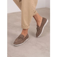 Ece'nin Butiği Lorya Vizon Süet Hakiki Deri Kadın Makosen