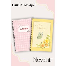 Nevahir Günlük Planlayıcı Seti 2’li A5 Spiralli Ajanda Çiçek & Minimal Tasarım
