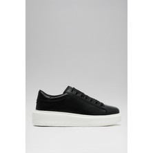 Lufian Gage Siyah Erkek Sneaker Ayakkabı EVA Taban İmitasyon Deri ile Günlük Stil